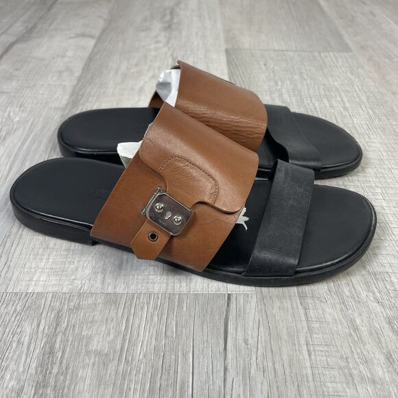 Hermes Black/Brown Leather Ionie Sandals Size 41 Men’s 8 RARE - Picture 10 of 14